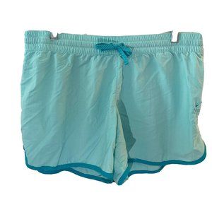 Columbia Light Blue Athletic Shorts Athleisure Lightweight Wicking Pocket Hiking